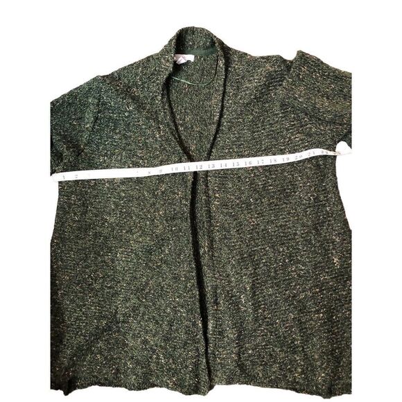 Charter Club green mixed knit open front wool blend cardigan XL - Picture 7 of 11
